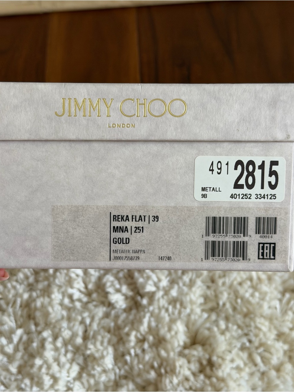 NEW WITH BOX Jimmy Choo Metallic Gold Bow Espadrille Slip-Ons Size 39/US 9 - Picture 16 of 16